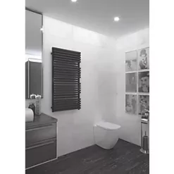 Terma Quadrus Bold One Electric Towel Rail 1185 x 450mm Black 2728BTU -Towel Radiators shop 972HR A3